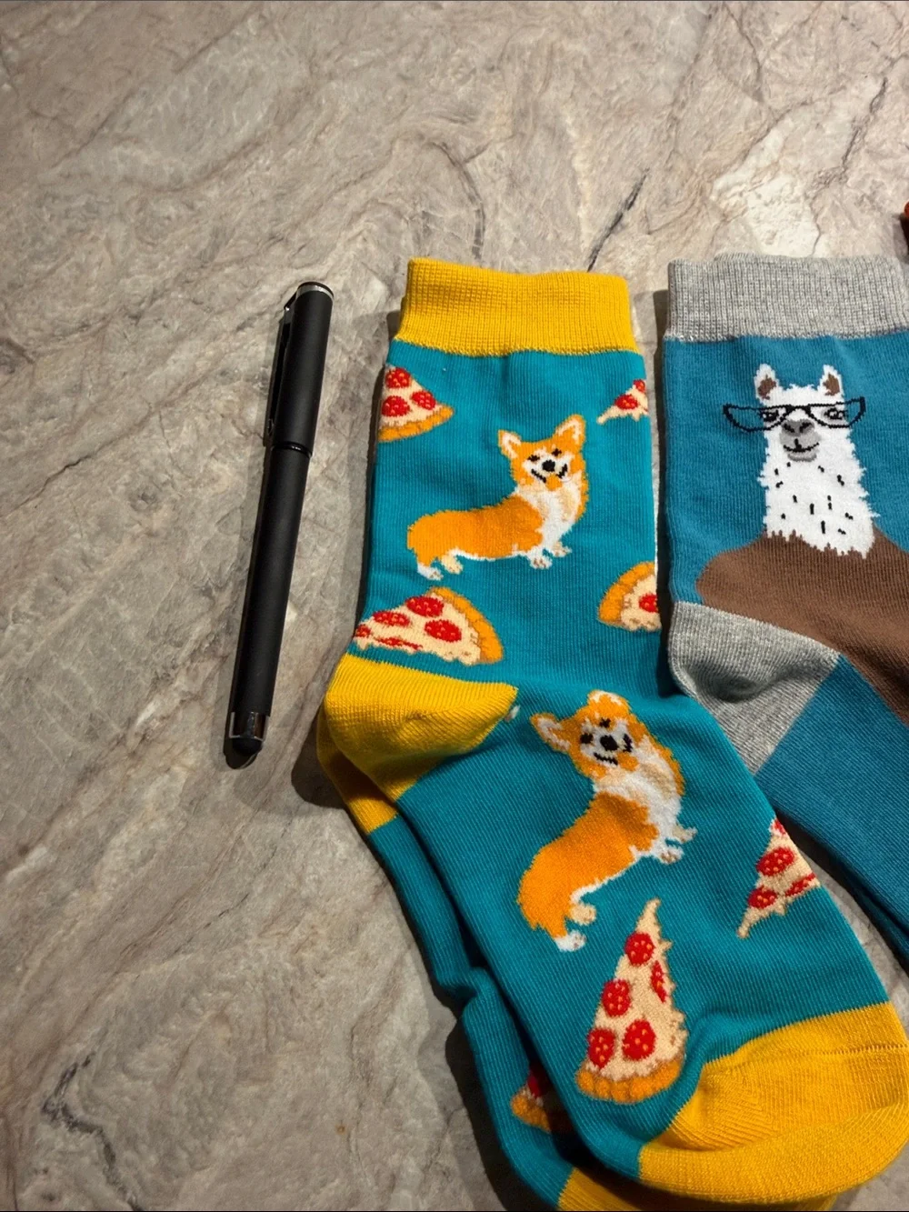Kids Fun Pattern Crew Socks - Blue & Teal Animal Mix